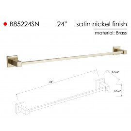 B85224SN Bathroom Wall Mount Satin Nickel Towel Bar Towel Rail Holder, ALL SOLID BRASS MADE Satin Nickel Finish.