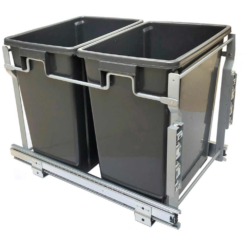 Pull-out Trash Bin With Full Extension Soft Close Slides