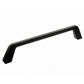  6-1/4 " inch (160mm) P88957/160BLK Flat Black Finish Powder Coated Euro Design Modern Style Kitchen Cabinet Pull Handle Closet Wood Door Pull handle Cabinet Door Decorative Hardware Home Decor Cabinet Furniture Pull Drawer Handle Cupboard