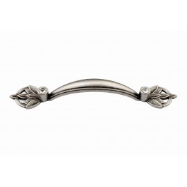  P418/96AS 3-3/4" inch (96mm) Beautiful Vintage Antique Silver, True Silver finish Kitchen Cabinet Pull Handle Closet Wood Door Pull handle Cabinet Door Decorative Hardware Home Decor Victorian Fashion Silver Home Decor Cabinet Furniture Pull 