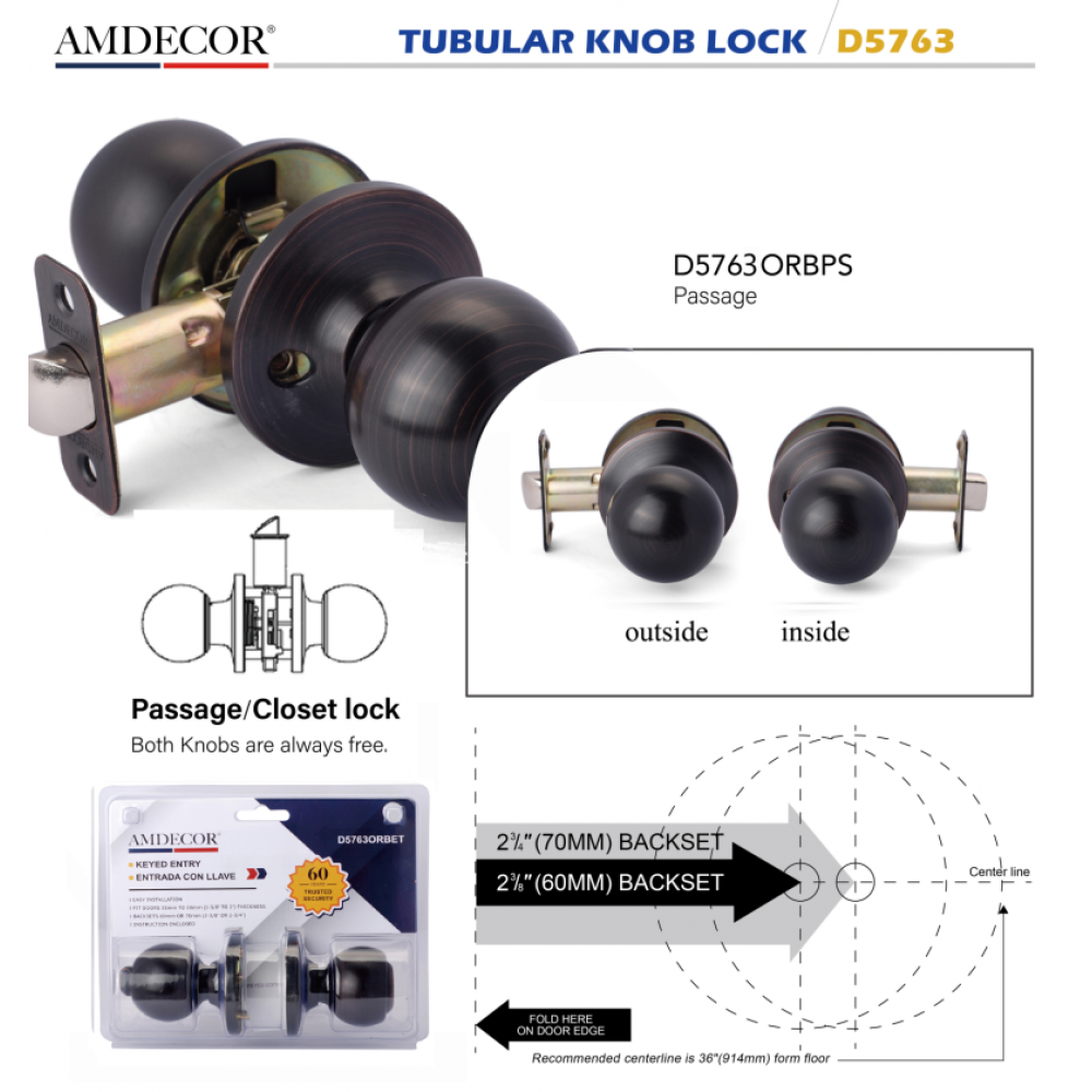 D5763ORBPS Door Lock, Decorative Door Hardware Builders Hardware Quick Install Home Hardware Home Decor D5763ORBPS Door Lock, Decorative Door Hardware Builders Hardware Quick Install Home Hardware Home Decor