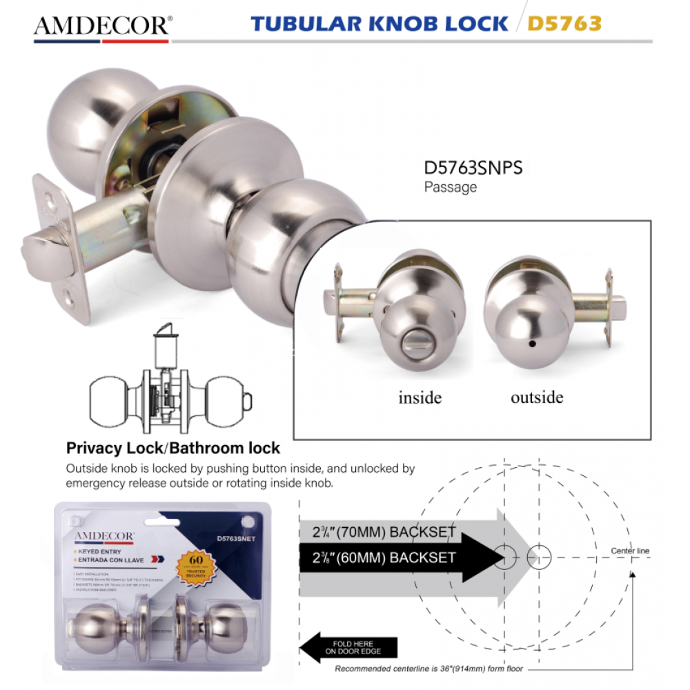 D5763SNPS Door Lock, Decorative Door Hardware Builders Hardware Quick Install Home Hardware Home Decor D5763SNPS Door Lock, Decorative Door Hardware Builders Hardware Quick Install Home Hardware Home Decor