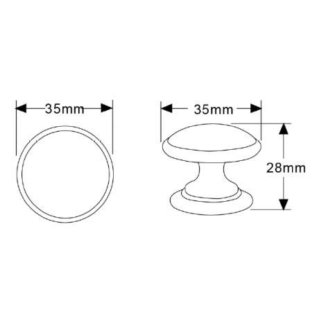  N140046/35CP 1-3/8" inch (35mm) CP Finish Chrome Plated Shining Bright Post-Modern design style Kitchen Cabinet Knob Handle Closet Wood Door Knob Cabinet Door Decoration Hardware Home Decor Furniture Handle Knob Drawer Knob Cupboard Knob