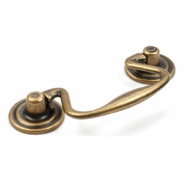  P88025/64AE 2-1/2" inch (64mm) Beautiful Vintage Antique English Brass Finish Kitchen Cabinet Pull Drop Handle Decorative Cabinet Hardware Home Decor Furniture Pull Knob Drawer Handle Cupboard Pull