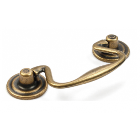  P88025/64AE 2-1/2" inch (64mm) Beautiful Vintage Antique English Brass Finish Kitchen Cabinet Pull Drop Handle Decorative Cabinet Hardware Home Decor Furniture Pull Knob Drawer Handle Cupboard Pull