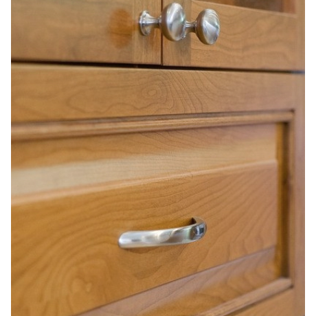  3-3/4" inch (96mm) P88097/96SN Slightly Brushed Satin Nickel Modern Style Kitchen Cabinet Pull Handle Closet Wood Door Pull handle Cabinet Door Decorative Hardware Home Decor Cabinet Furniture Pull Drawer Handle Cupboard Pull