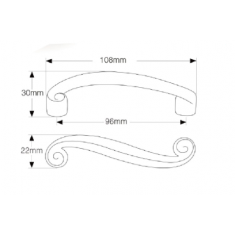  P88693/96AC 3-3/4" inch (96mm) Beautiful Vintage Antique Copper Kitchen Cabinet Pull Handle Closet Wood Door Pull handle Cabinet Door Decorative Hardware Home Decor Cabinet Furniture Pull Drawer Handle Cupboard Pull